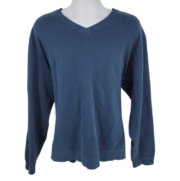 Cutter&Buck Mens Blue 100% Pima Cotton V-Neck Sweater Size XXL - Picture 1 of 11